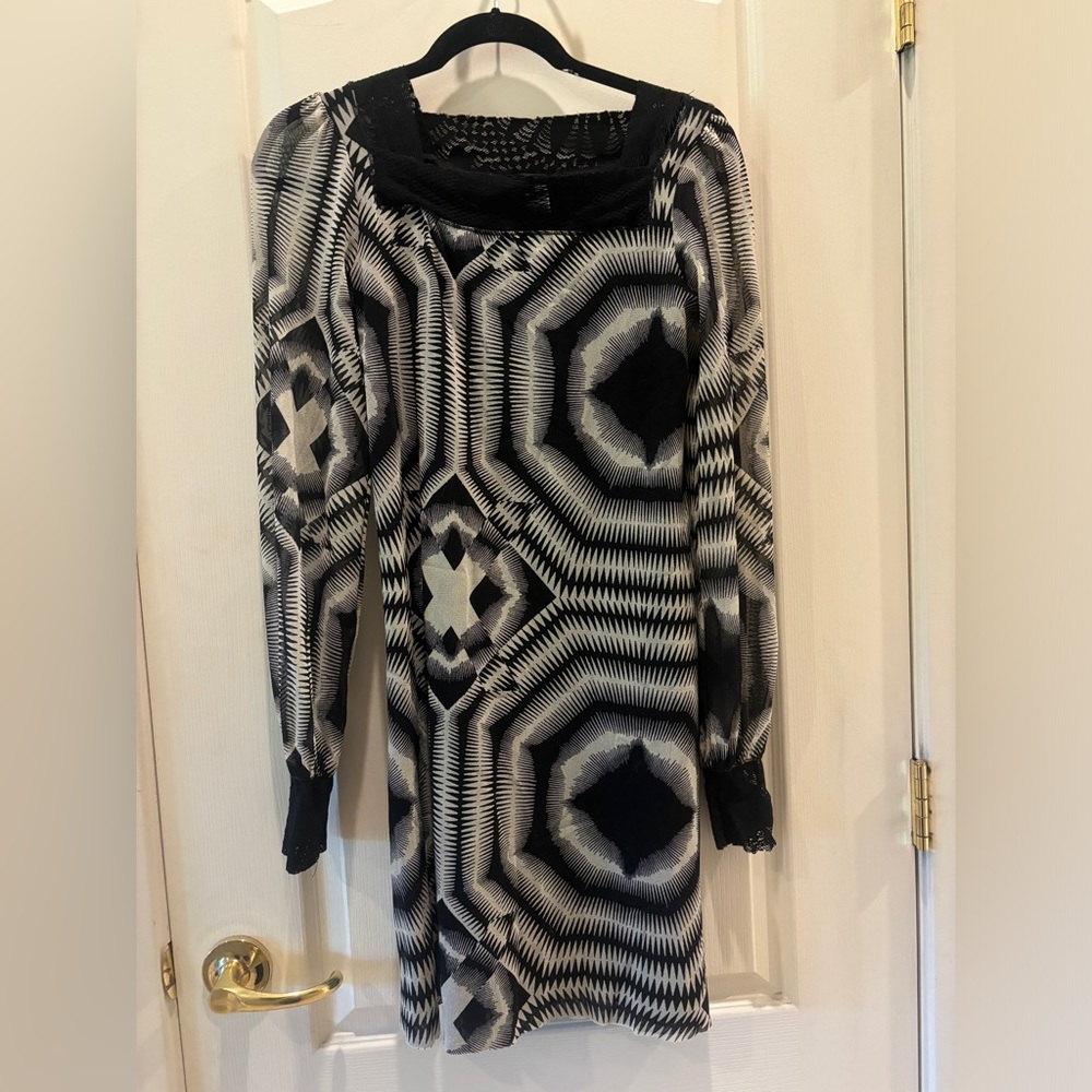 Jean Paul Gaultier Black and White Patterned Dress